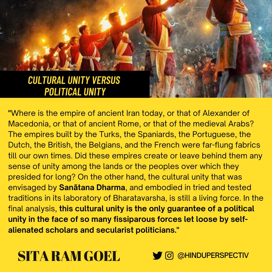 Hinduperspectiv's tweet photo. CULTURAL UNITY VERSUS POLITICAL UNITY 
#SitaRamGoel #HinduPerspective https://t.co/VmlyqYrgpo