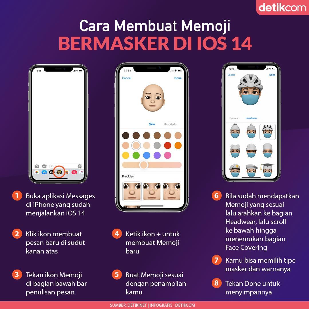 detikinet's tweet photo. Pembaruan iOS 14 membawa banyak fitur baru, salah satunya Memoji bermasker. Berikut ini caranya: https://t.co/vnxUn0wfR1

#iOS14 #Apple #detikinet https://t.co/5hZCRZnMNl