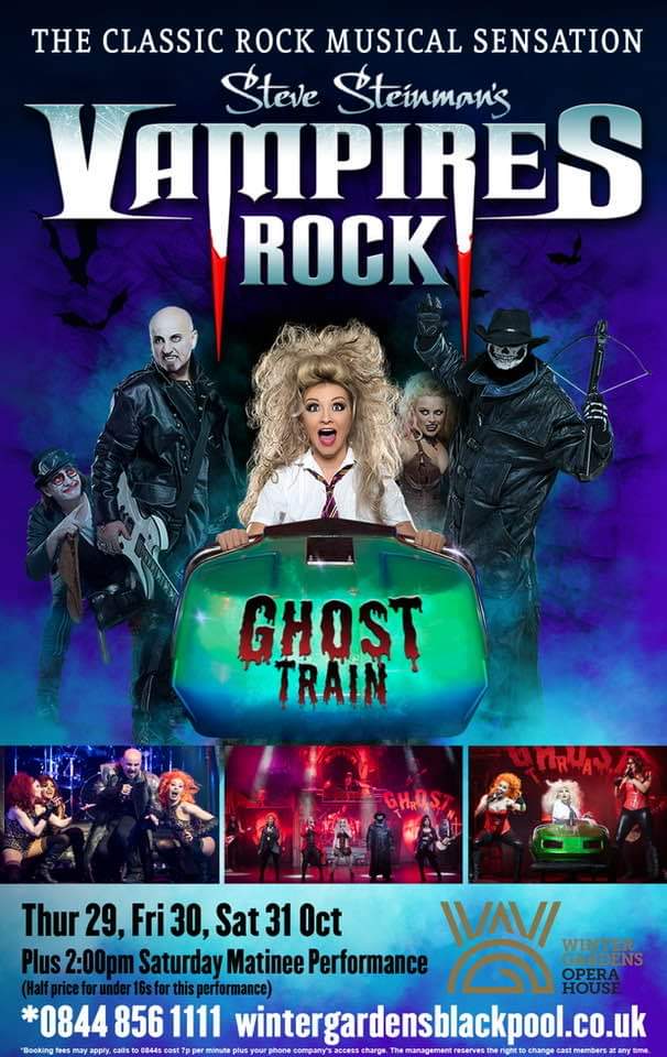 Steve Steinman returns to Blackpool this October with the classic rock musical sensation that's been rocking the nation for 19 years: Vampires Rock - Ghost Train. Book Now! 🎟️ bit.ly/34Fv6py