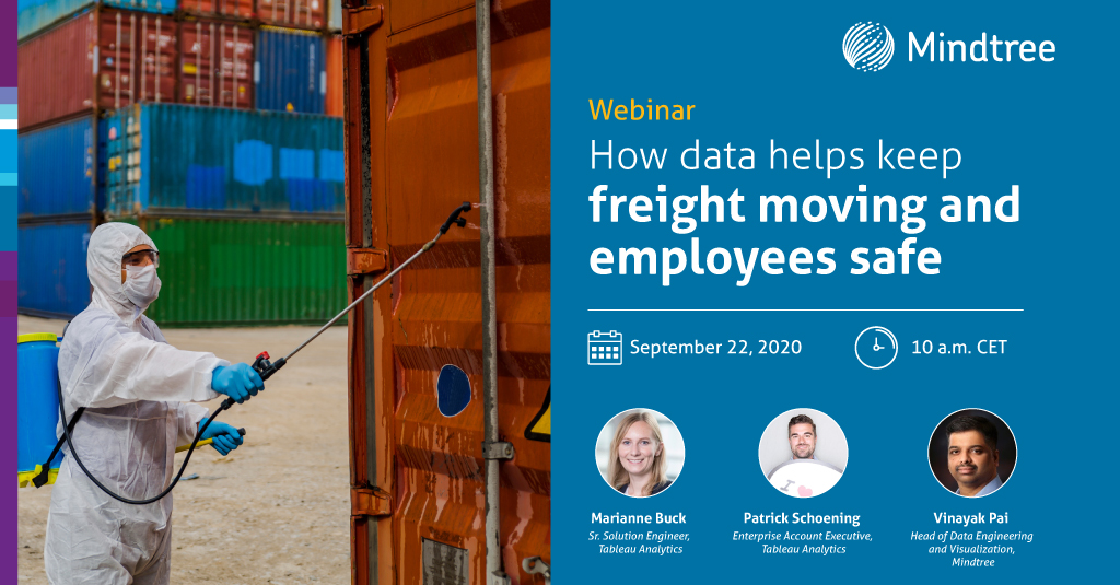 Mindtree_Ltd's tweet photo. Live Webinar kicking off in 15 minutes! Our #data and #logistics experts will discuss how to deal with irregular operations and uncertain demand-supply. Register Now:   https://t.co/PjQtycfZVq Follow #MindtreeLive for updates. @tableau https://t.co/nGkJhgy7Yw