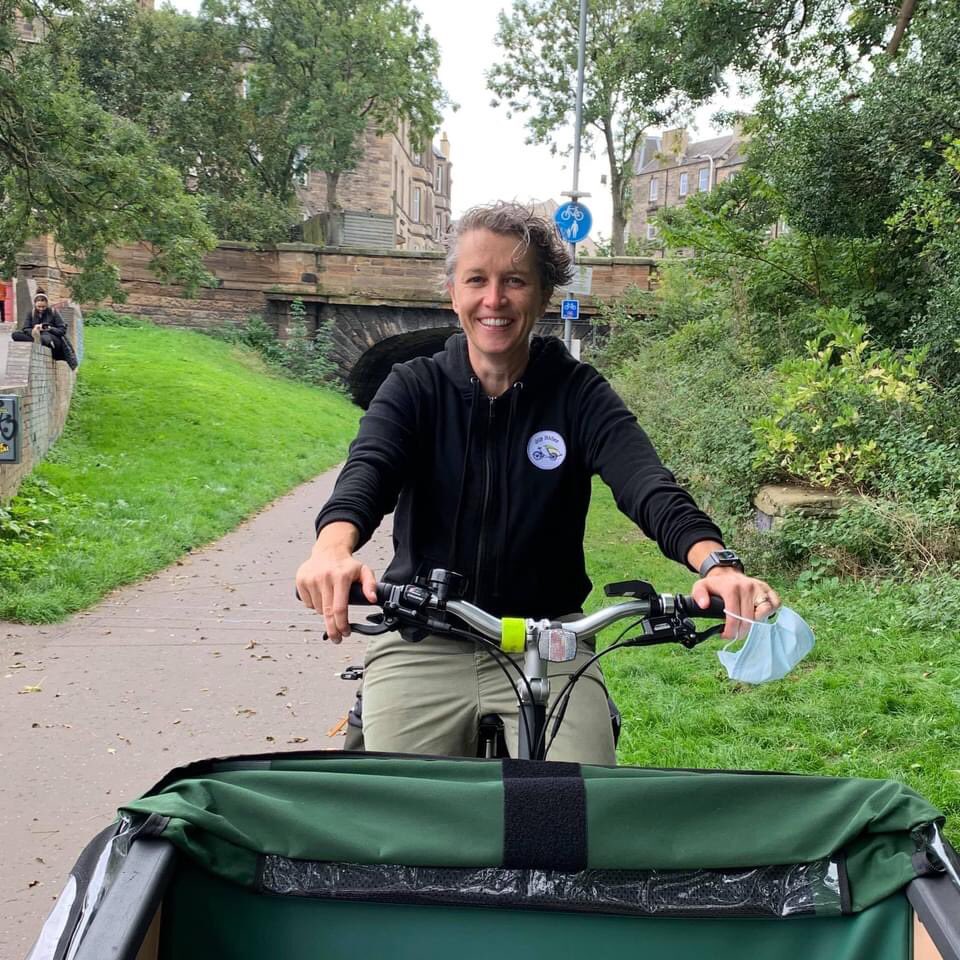 JoyRidesEdin's tweet photo. Betsy and I out again on the cycle paths, what a great resource right on our doorstep.#edinburghcyclepaths https://t.co/zBpNY8ZBUG