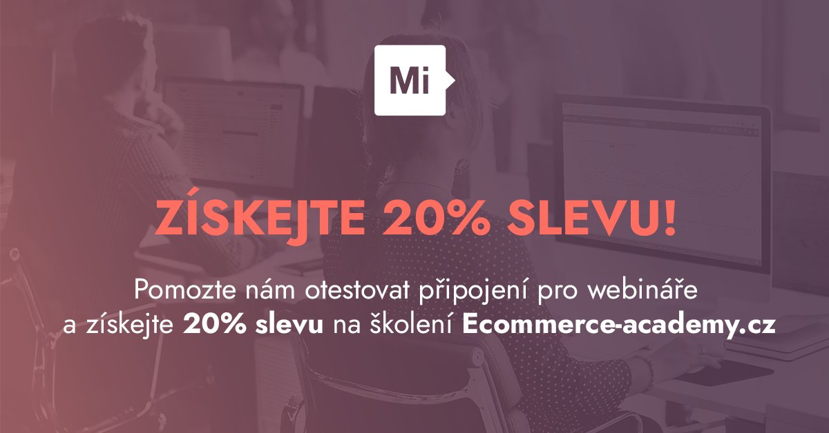 Pomozte nám udělat zátěžový test webináře Marketingintelligence.io. Připojte se v úterý 22. 9. v 16:00 a získejte slevu 20% na naše školení.
Délka testu bude 10 minut:  zoom.us/j/93783918680   
Na webinář se můžete zaregistrovat zde: webinar.marketingintelligence.io