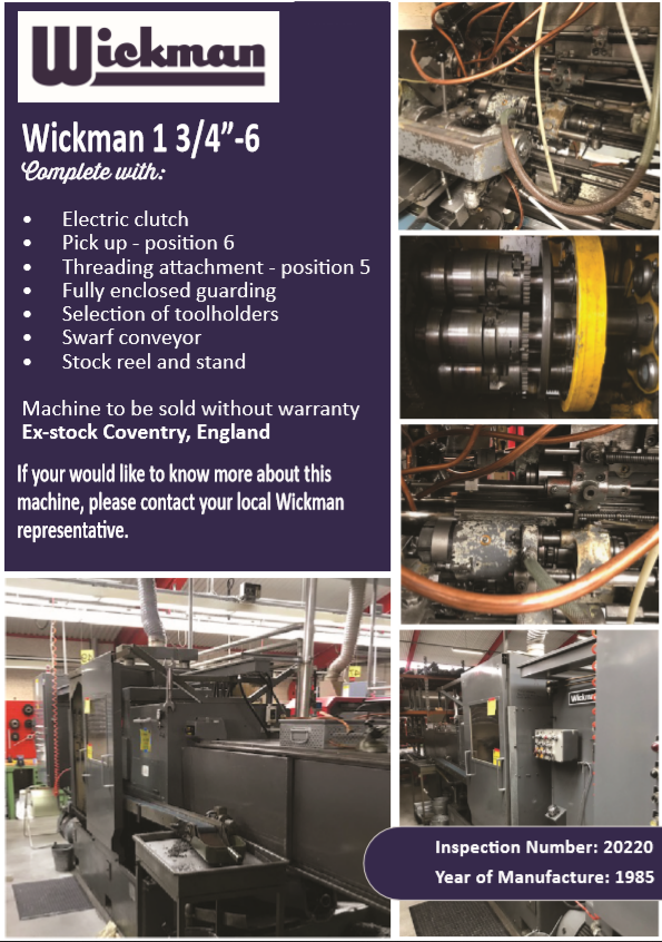 Wickman_Group's tweet image. September’s machine offer is on this Wickman 1” ¾-6. Specifications in the image below. For more information or to get a quote get in touch.
Email – Enquiries@wickman-group.com
Phone - +44 (0) 2476 547 900
#wickman #multispindle #machinetools #machinery #mta #mdna #pmpa