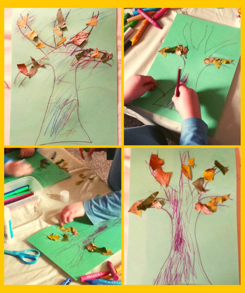 MakeshiftMakes's tweet photo. Tis the season for collecting leaves! Here is a really simple art activity to use your leaf stash. Draw a tree shape on paper and cut up the leaves to stick to the branches! Keeps small hands busy and engaged at home, as well as during your walk in nature.
#autumnleaves #kidsart https://t.co/7qGx3ImmVl