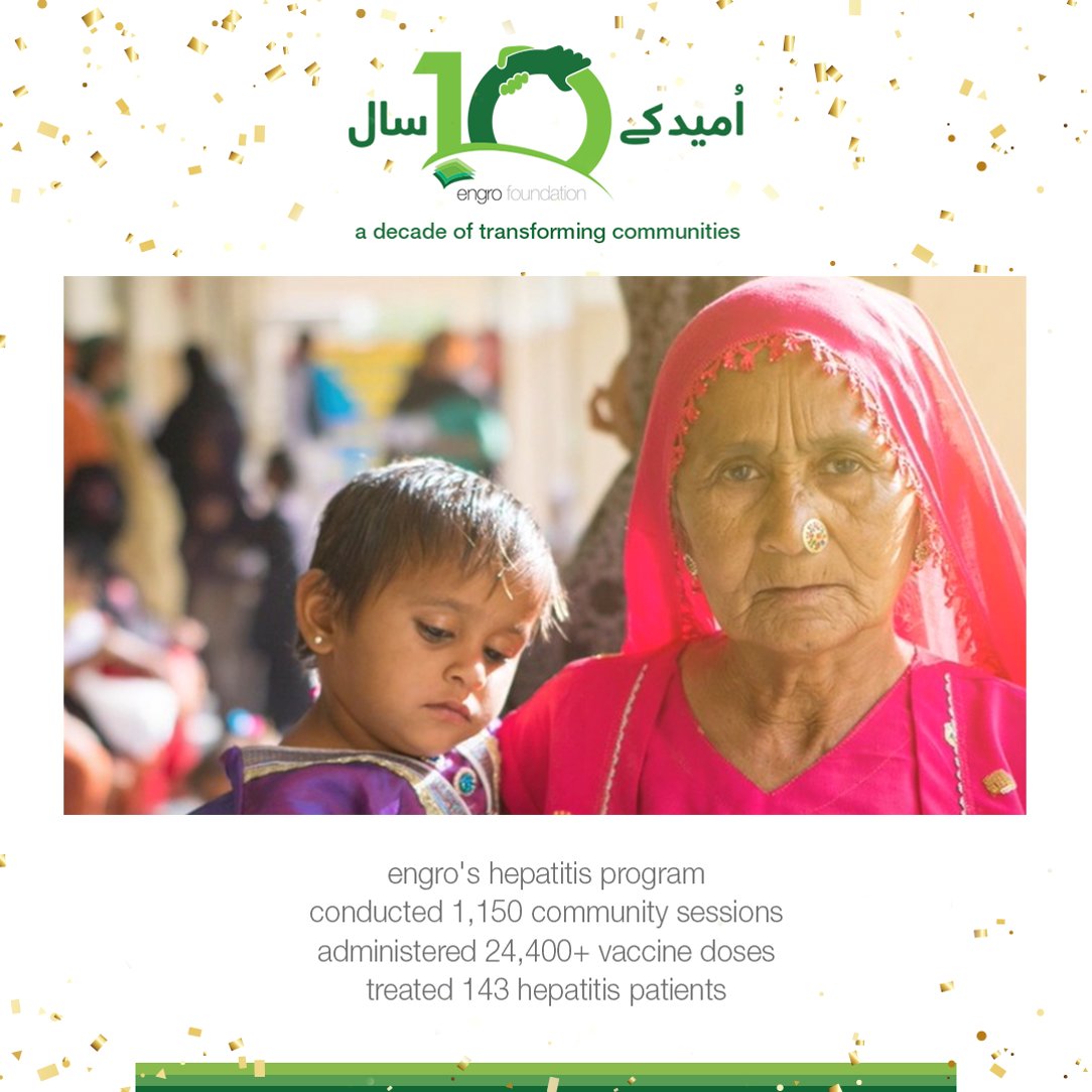 EngroFoundation's tweet photo. Engro’s Hepatitis Program has taken initiatives to eliminate this deadly disease from its communities by encouraging preventative measures and providing diagnoses, vaccines and treatments.
#Engro #DecadeOfDevelopment https://t.co/ykCho66YsE