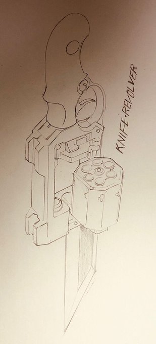 休日仕事ははかどらず 銃を描く〜 