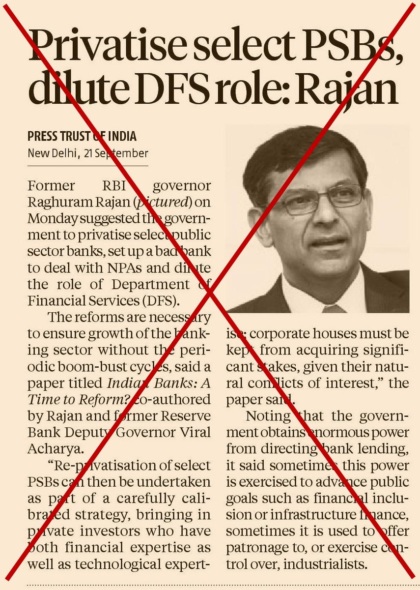 While the neoliberal economist Raghuram Rajan continues to be a darling of the liberals, let us remember that the Indian banking sector escaped from catastrophe during the global financial crisis which began in 2007-08, because India DID NOT follow his advice to privatise banks.