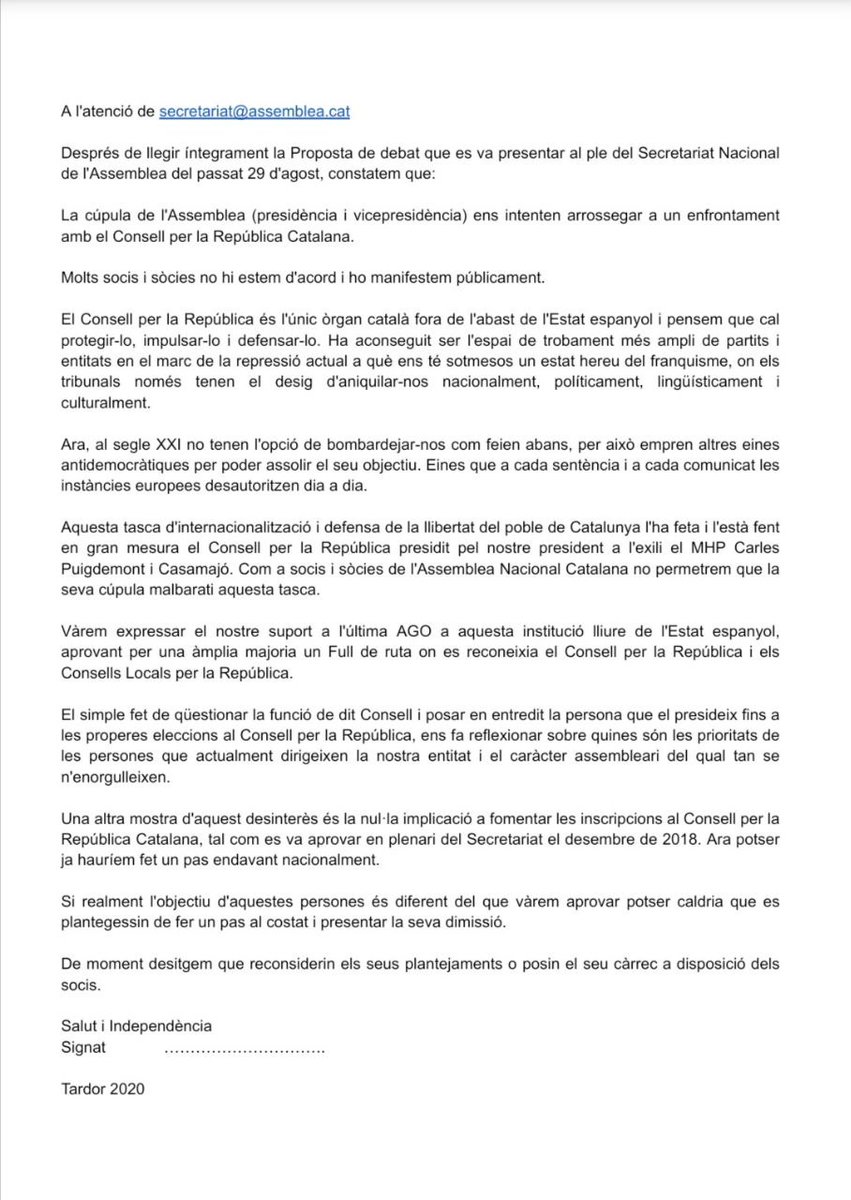 SalvemANC's tweet photo. En relació als debats dins del SN i la filtració d'un document d'Assemblea, algunes ABs han elaborat un comunicat de resposta. Us el compartim i si us sembla adient el podeu enviar👇👇👇👇 https://t.co/ijvLES1gGt