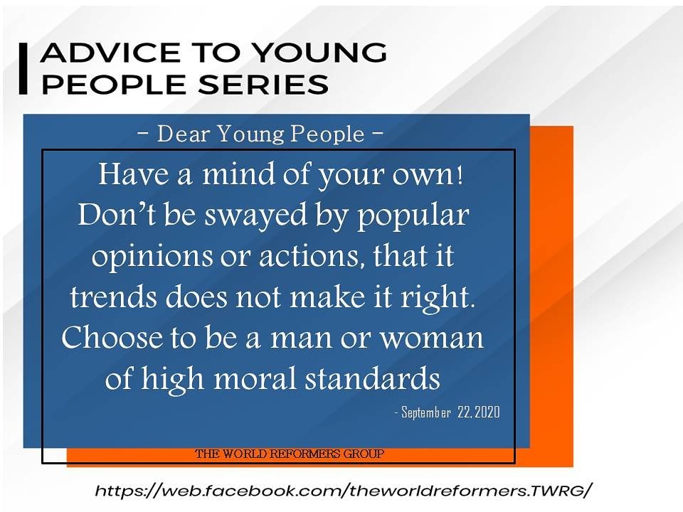OlugbengaTemid2's tweet image. If you do not stand for something, you will definitely fall for many things. Young People must learn to take decisions that make them stand out like Daniel and remain undefiled, despite the immoral state of our society.

#moralstandards
#THEWORLDREFORMERS