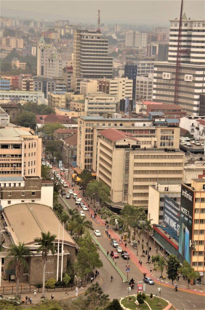 NMS_Kenya's tweet photo. Notice the Red Paths? Non-Motorised Transport (NMT)  has enhanced walking spaces within the CBD.
 Decongesting the city,  has seen  eased traffic flow within the city,  Pedestrian's safety.Cyclist lanes in place offering   A safe, economical  and efficient form of Transport. https://t.co/Ce1rc5nQtm