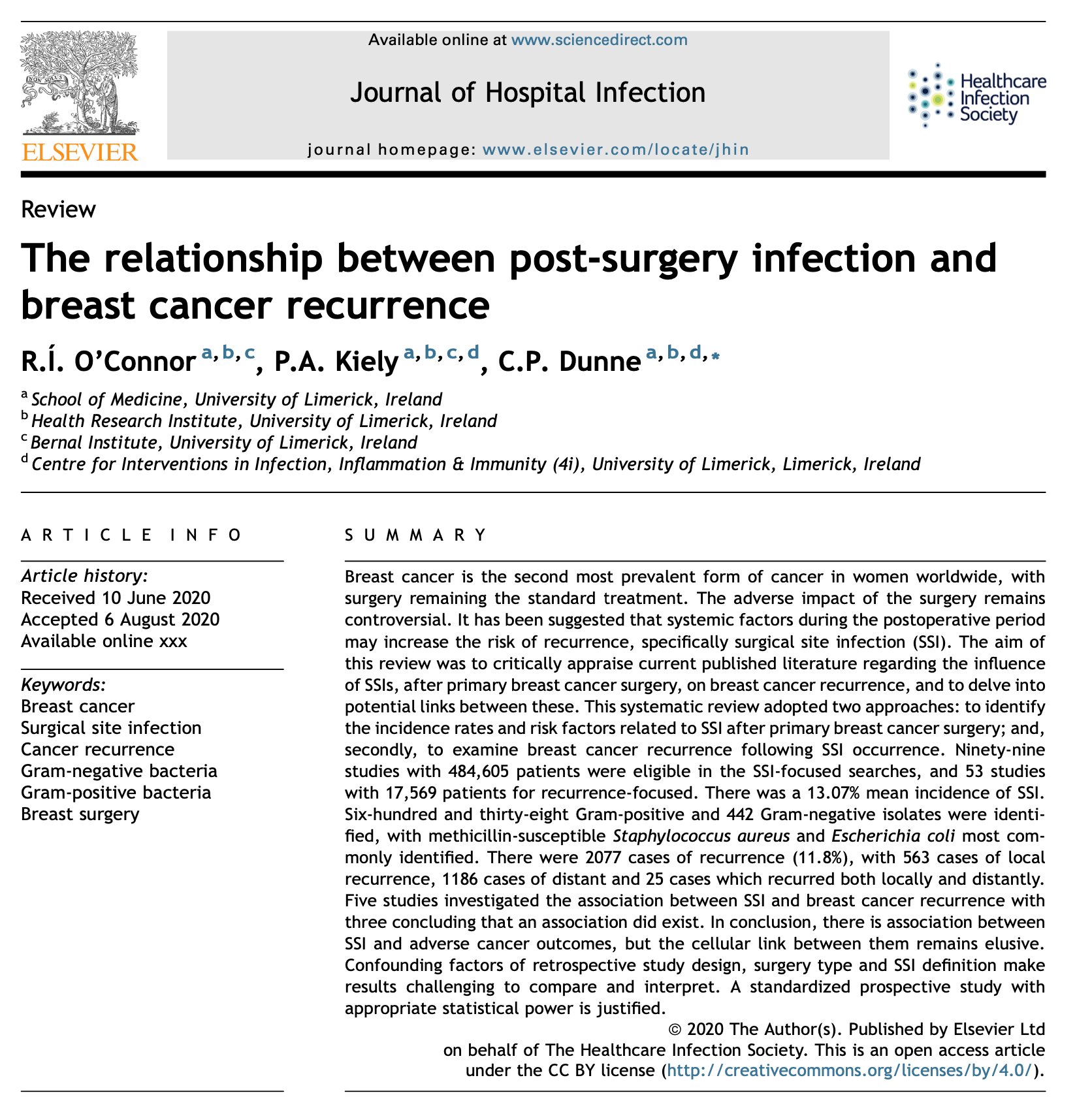 Colum Dunne Infections Breast Surgery And Cancer Recurrence Our Latest At T Co Kztlwhx70w Ul Ul Research Jhieditor Ehs Research Hselive T Co Wtc9z1fgry