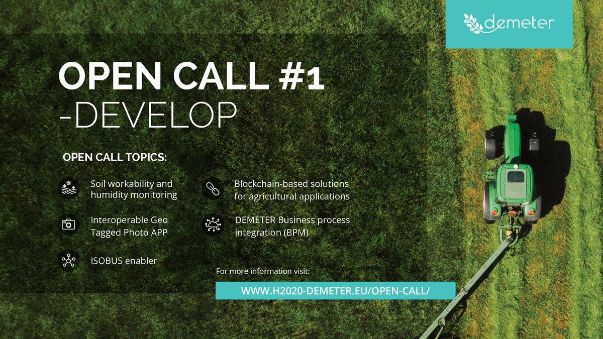 H2020DEMETER's tweet photo. The #H2020DEMETER #OpenCall tackles 5 specific #agriculture challenges 👨🌾👩🌾🚜
➡️SMEs & startups, can you help address these #agritech challenges with innovative solutions?
More information ➡️https://t.co/OheRvFStft
#H2020 #EuAgritech #innovation https://t.co/AGos0YFOf4
