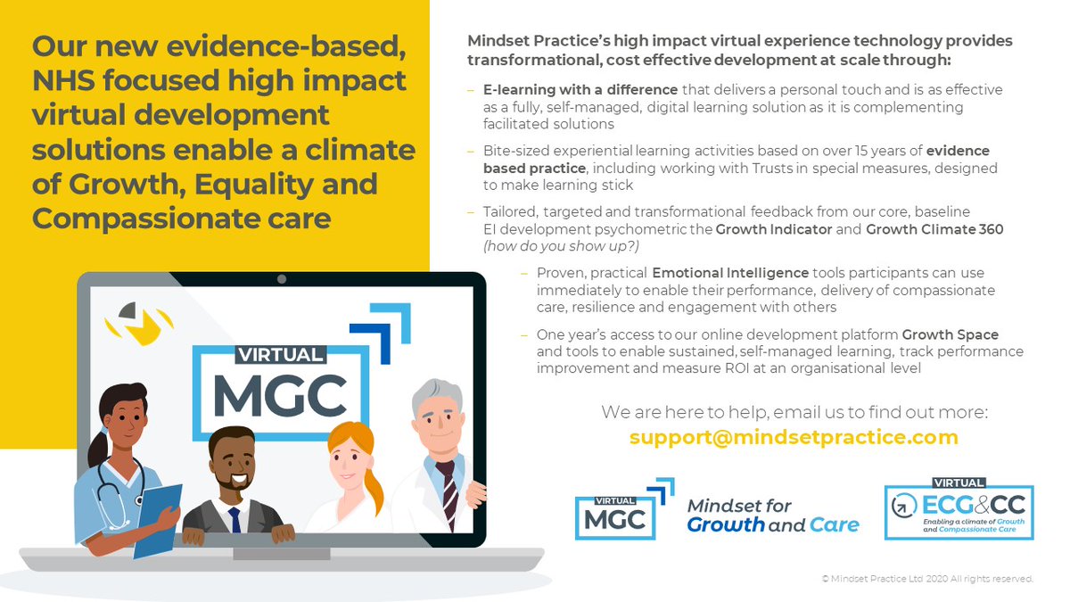 mindsetpractice's tweet image. We are delighted to launch our new NHS focused, virtual development solutions.  Watch this animation to find out more about how a mindset of Growth &amp;amp; EI enables compassionate care, equality, wellbeing &amp;amp; civility. youtu.be/x--sdwXM3eM via @YouTube