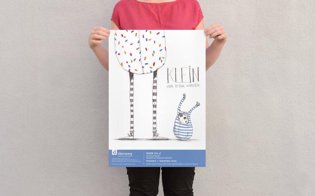 BureauStabil's tweet photo. #Illustration und #Plakat zu #KLEIN einem #Theaterstück von #StinaWirsén (ab 4; nach dem gleichnamigen, preisgekrönten Bilderbuch). #Premiere am 1. November 2020 um 15 Uhr im #Überzwerg #Theater am Kästnerplatz. Starkes Buch. Starkes Stück. #nathalienierengarten #saarbrücken https://t.co/zTia3YOrCX