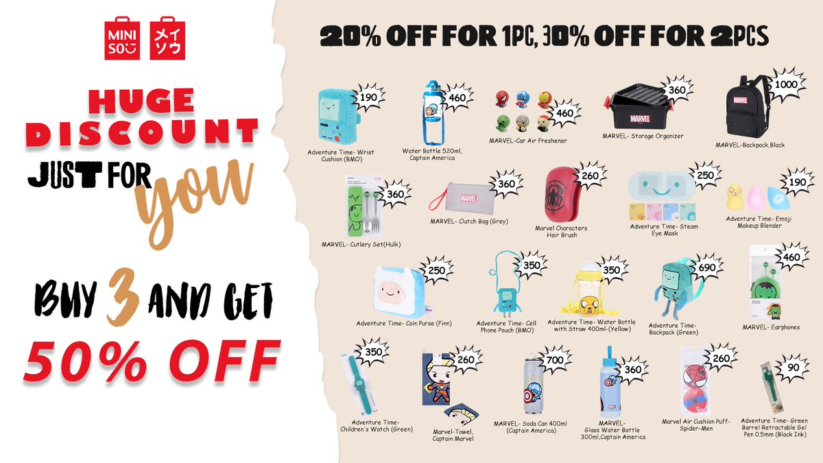 Miniso India brings you huge offer just for you. 🌟 Buy more to get more 🌟 
**Limited time offer**
DM to buy or join our whatsapp fan group 🌟
#Minisolove #Minisoisonline #minisooffer #minisoindia #minisomember #minisoislife #Minisoforever #miniso #minisolovers