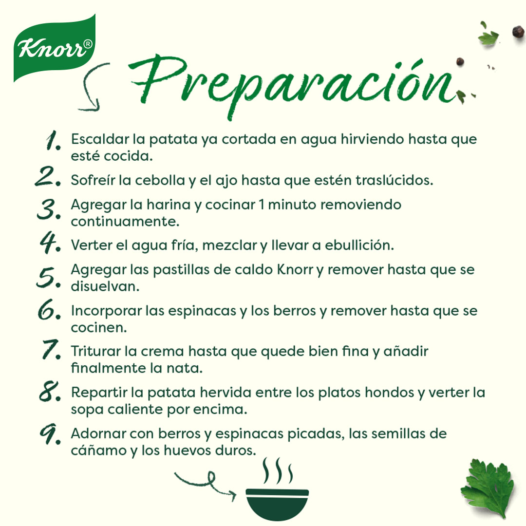 CREMA DE ESPINACAS CON SEMILLAS DE CÁÑAMO. Ya sabéis que las espinacas 🥬 son un alimento rico en vitaminas A y B, cuyo sabor puede explotarse de mil maneras. Pues bien, hoy os traemos esta receta. ¡Las semillas de cáñamo son top para darle el toque final!