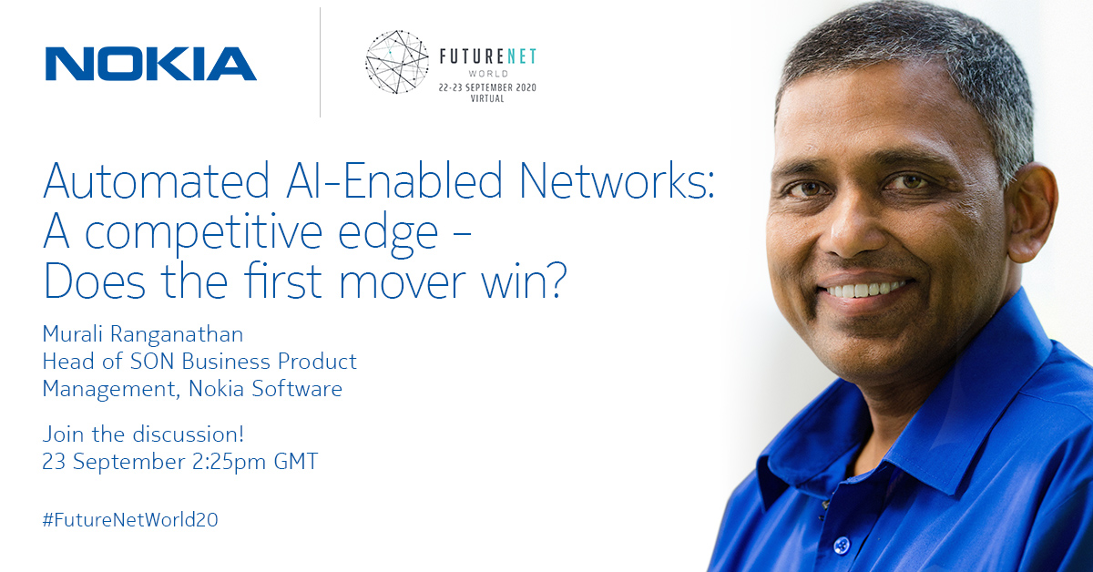 nokianetworks's tweet photo. Don’t miss our virtual panel discussion around #automation and #AI at #FutureNetWorld20
https://t.co/HQByRBzrhJ https://t.co/cFR5CdFus2