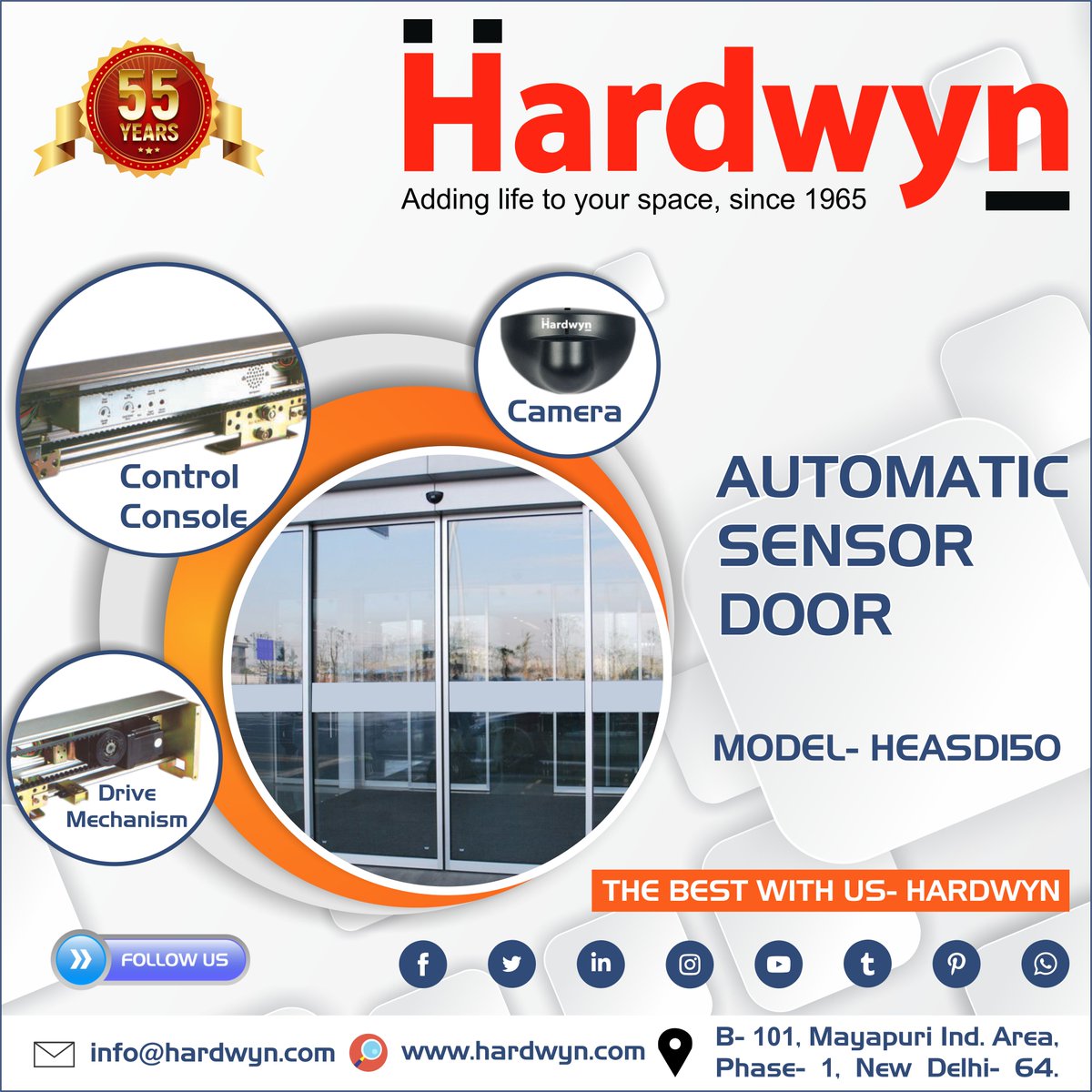 hardwynIndiaLtd's tweet image. We provide automatic sensor door systems, drive mechanism, engine case and cover, control console, self cleaning mechanism, DC motor, Hanger Block.
More Information visit our site- bit.ly/3hVIQ2q

#AutomaticSensorDoorSystem #SensorDoor #SensorDoorSystem