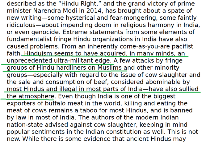 In his book he writes:"After Narendra Modi's victory in 2014, Hinduism has acquired an ultra militant edge.Attacks on Muslims by Hindu hardliners have sullied atmosphere"Although on SM, he projects a false image of supporting Narendra Modi and those very 'Hindu hardliners'