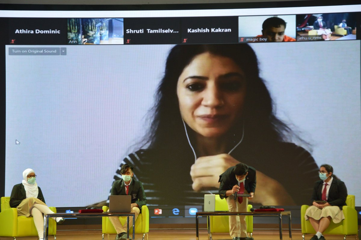 gemsnms_alkhail's tweet photo. Purva Grover, a journalist, playwright, stage director and founder-editor of The Indian Trumpet, assistant editor with the UAE National Daily, Khaleej Times,Young Times and many more was the Guest of Honour on the 22nd of Sept on the celebration of #LiteracyWeekNMS2020 https://t.co/LBgjAEwxk2