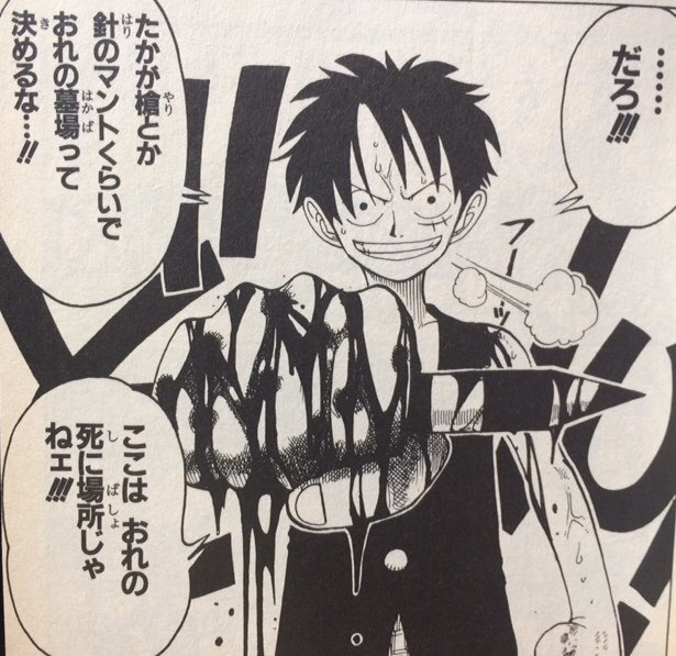 Log ワンピース考察 在 Twitter 上 ルフィは赤が似合う 流した血の 赤 も似合うよね T Co Crrwycaiya Twitter