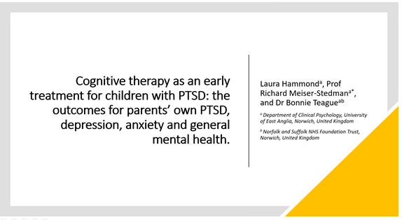 Thank you Laura for presenting your research on cognitive therapy for children. Very interesting! And well done on qualifying as a clinical psychologist today!