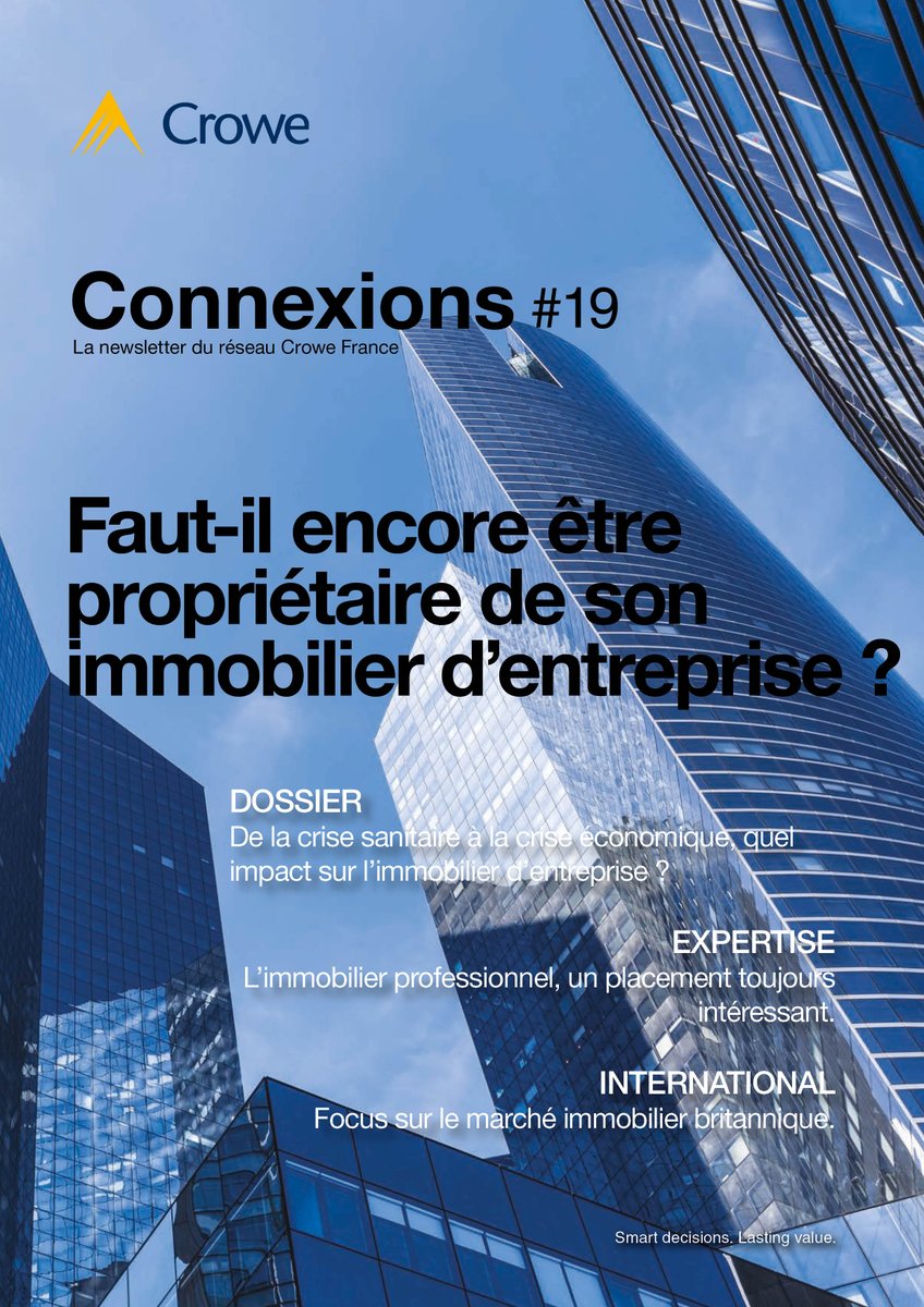 La #Covid a engendré des conséquences économiques. On peut ainsi s'interroger sur l'opportunité d'#investir dans l'#immobilier professionnel.
Découvrez quelques-unes des problématiques posées par l'#investissement : https://t.co/E8UWwoSi4I
@CroweFrance https://t.co/vWzGFUpxop