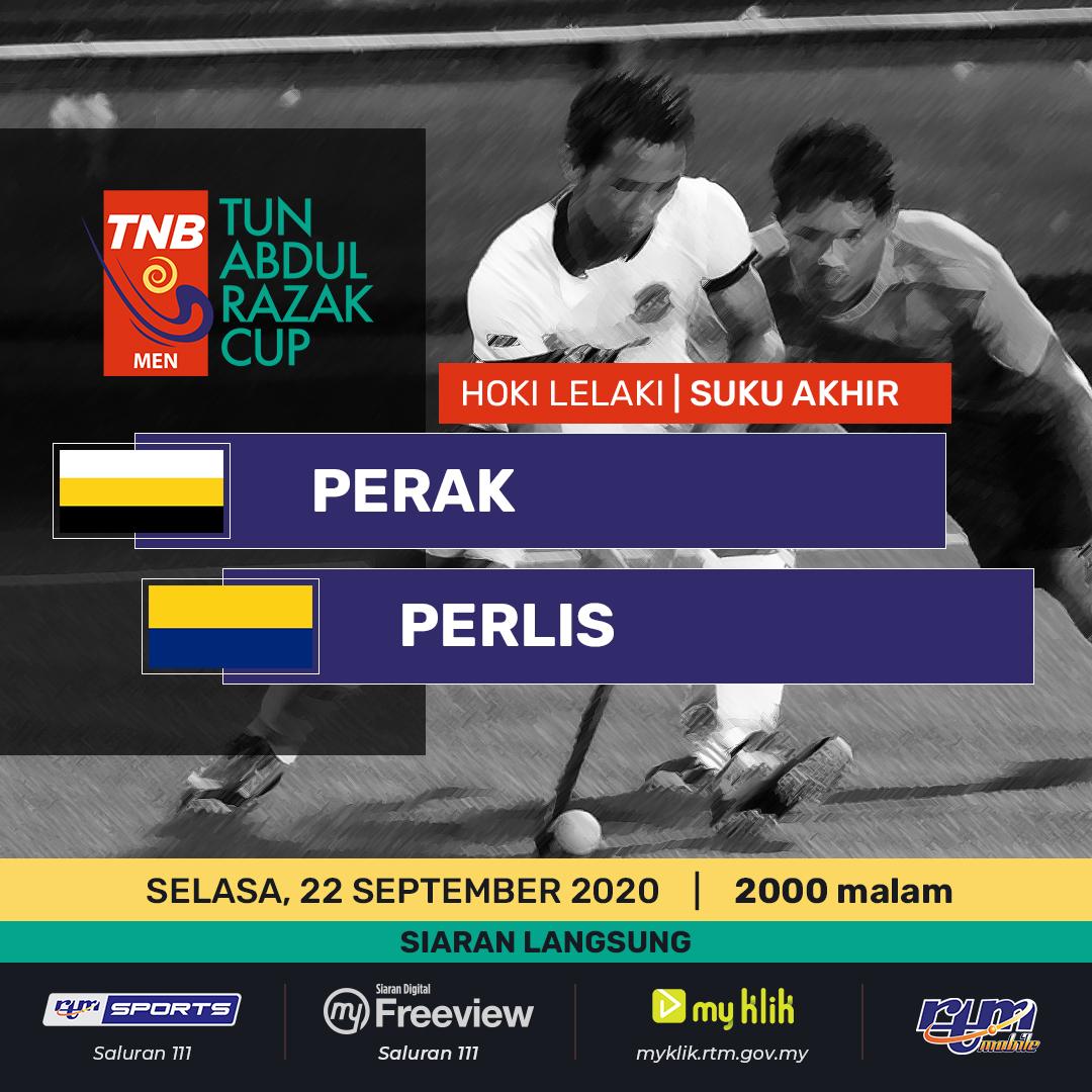 RTM_Malaysia's tweet photo. Sebentar lagi siaran langsung suku akhir Hoki Lelaki, Kejohanan Hoki Piala Tun Abdul Razak, Perak lwn Perlis, jam 8.30 malam. Saksikan di RTM Sports saluran 111 Myfreeview, aplikasi MyKlik dan RTM Mobile.
@sukantv_rtm
#TNBTunAbdulRazakCup #hockey
#rtmsports https://t.co/FLvA4MK6rq