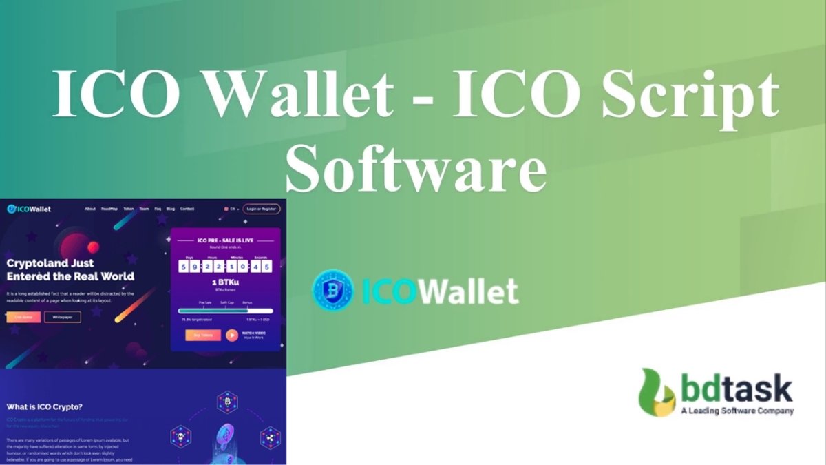 bdtask's tweet image. COWallet is an initial coin offering ICO Script and new token launching software. In this software, you can offer your ICO easily with just a few clicks. Know More: tinyurl.com/ico-software
#icowallet #icoscript #ICOScriptSoftware #ICOLaunchSoftware