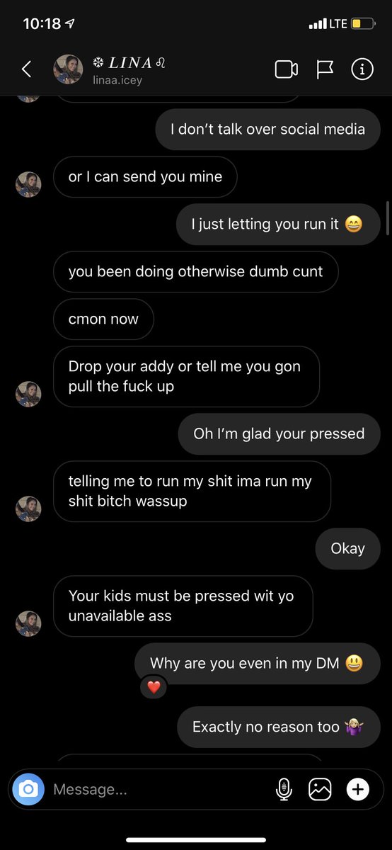 Since she only like post screenshots of what makes us look bad. she was all mouth and threatening my SIL ,