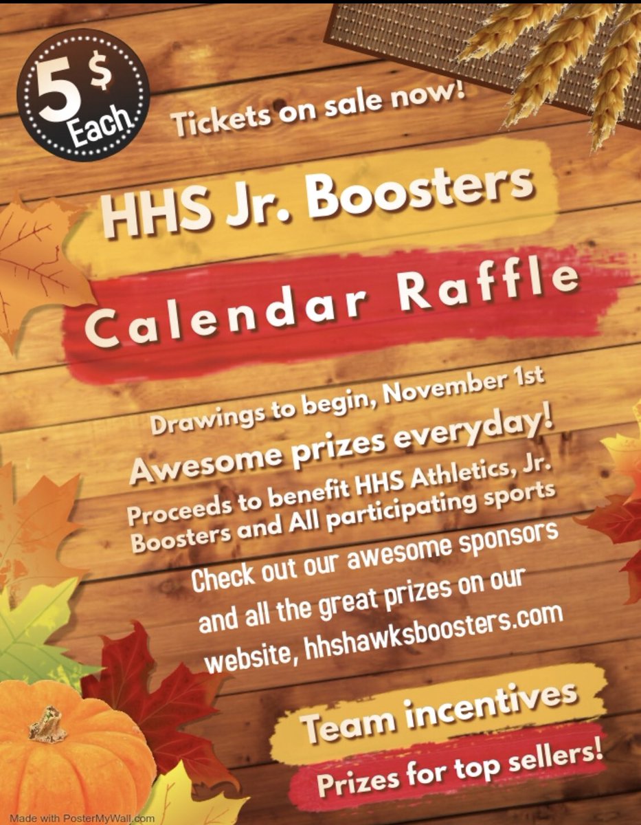 HawksBoosters's tweet photo. Check out our Fall Raffle! We have team incentives and prizes for top sellers! Percentage of team sales will go towards participating teams. Help us spread the word! “GO HAWKS” https://t.co/DgmcDv4ukQ