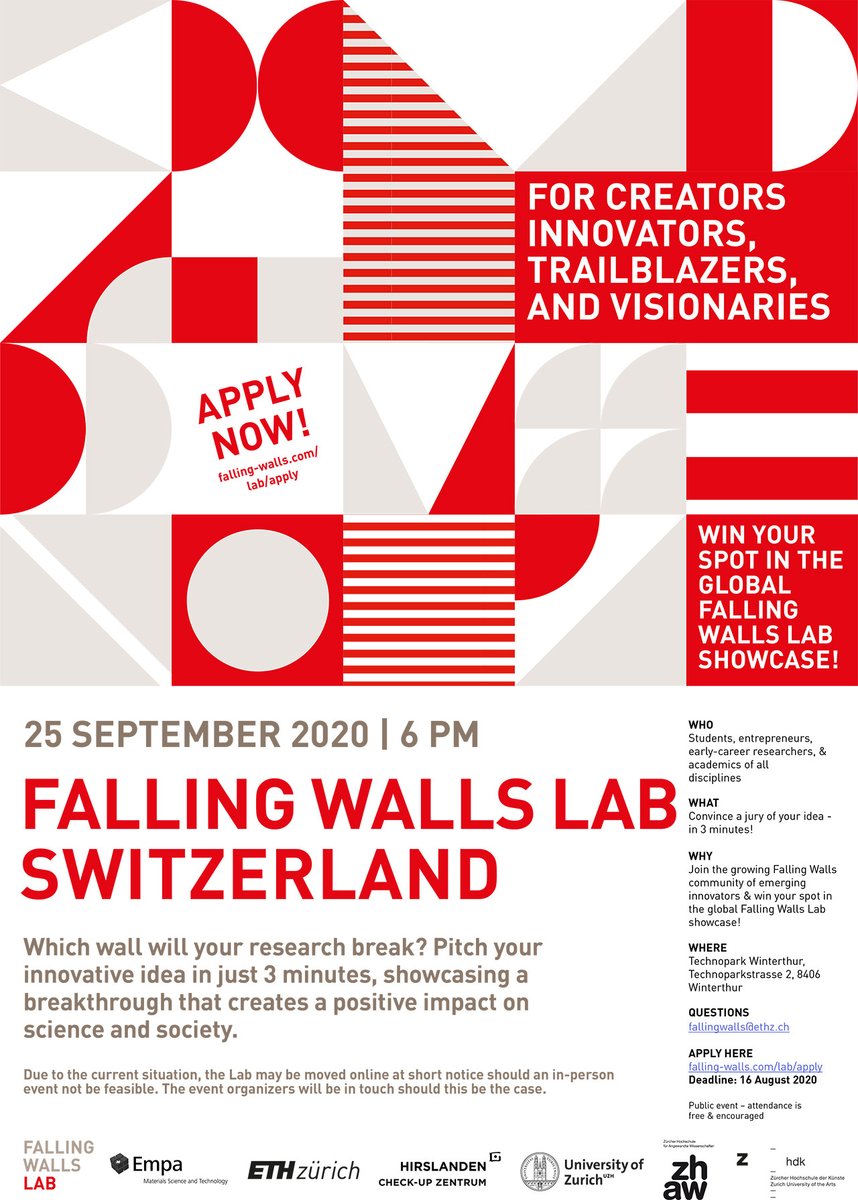 zhdk's tweet photo. Wir freuen uns, dass drei ZHdK-Projekte am nationalen Finale des Innovationswettbewerbs Falling Walls Lab Switzerland teilnehmen: @projektchplus, Opendress und Eric Lemmon. https://t.co/ZFcIunHezP @Empa_CH @ETH @hirslanden @UZH_ch @ZHAW https://t.co/MnCXY4RsHl