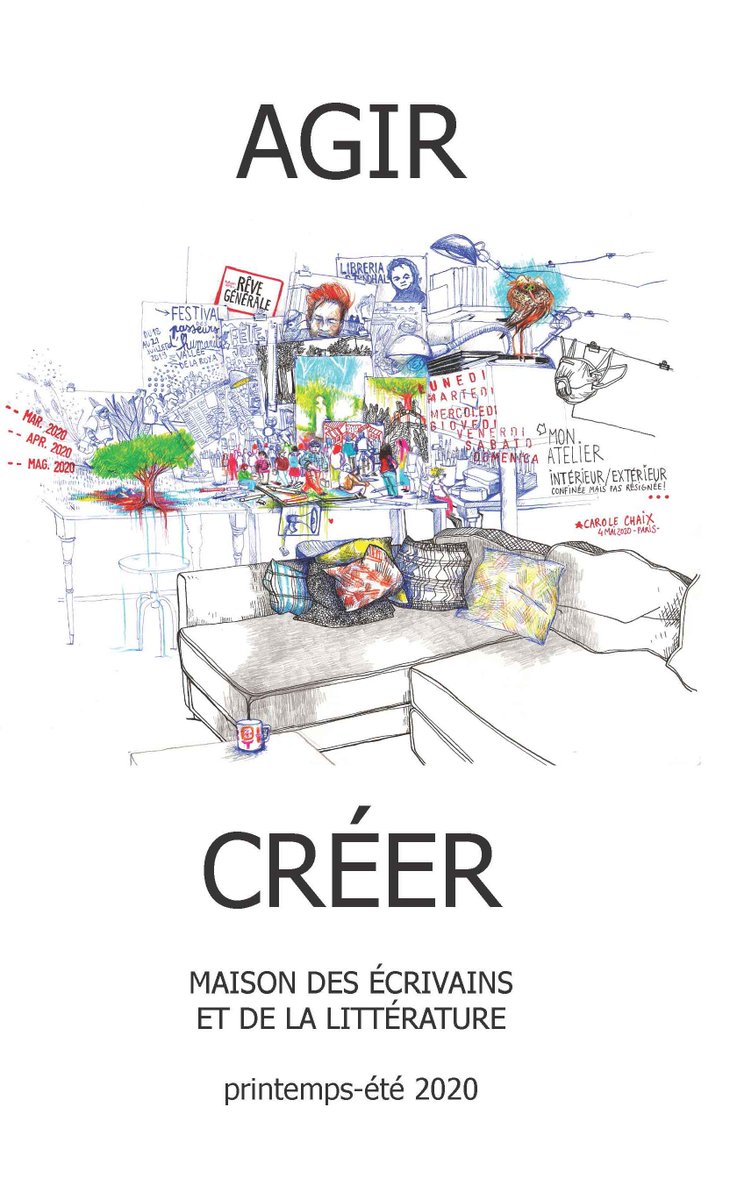 AGIR/CRÉER, une création pour une action. Pour répondre à la crise sanitaire et soutenir les auteurs, la Mél a publié un recueil de textes intitulé Agir/Créer, textes écrits par les auteurs du programme national Mél : L'Ami littéraire. Infos : bit.ly/33I272y