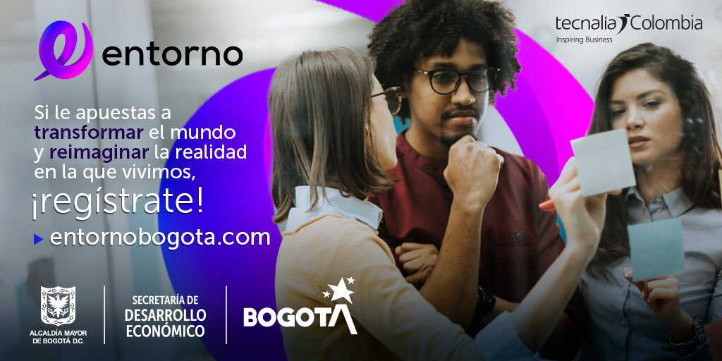 DesarrolloBta's tweet photo. ¡Ampliamos convocatoria hasta el 9 de octubre! 🙋🏻‍♀️🙋🏻‍♂️💻📋✅

Te invitamos a participar en el programa #EntornoBogotá. Buscamos empresas y emprendedores con ideas innovadoras. Apuéstale a la transformación digital y reconfigura tu entorno.
Inscríbete 👉🏻 https://t.co/rcMhPlgmew https://t.co/7JcHPueSSr
