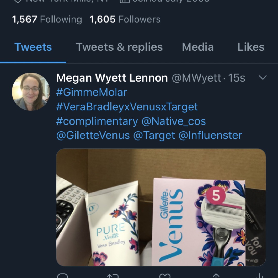 #GimmeMolar #VeraBradleyxVenusxTarget #complimentary <a href="/Native_cos/">Native</a> @GiletteVenus <a href="/Target/">Target</a> <a href="/Influenster/">Influenster</a>