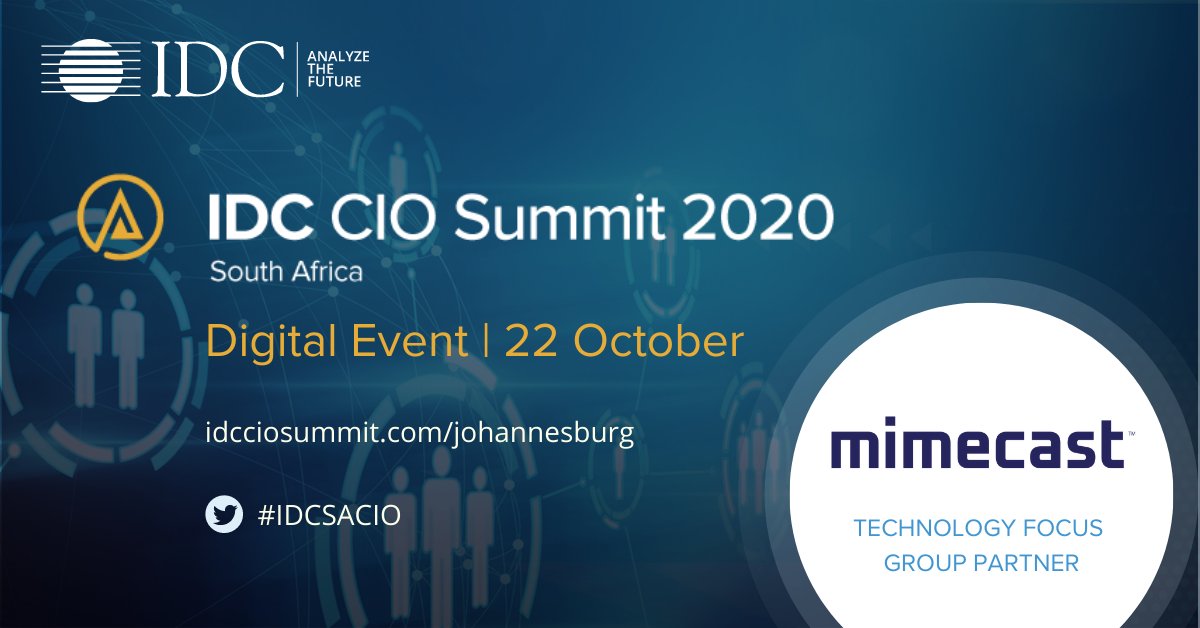 ramabhardi's tweet photo. Delighted to have @mimecast as #TechnologyFocusGroupPartner at #IDCSACIOSummit #digitalevent scheduled on #22ndOctober
Join us to hear from respected industry experts
For more info : https://t.co/LqBsct6N9w
@IDC #IDCCIOSummit #CIOSummit #IDCDigital #ai #CIO #CISO #CXO #ITexperts https://t.co/mgfUSAC2IP