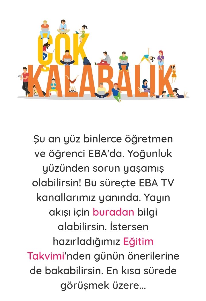 #EBACanlıDers saati gelince %50 indirimli alışveriş sitesindeki çöküşler geliyor aklıma.