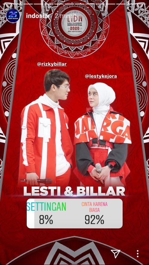 Vote di story IG <a href="/Indosiar/">Indosiar</a> 
#LestiKonserSosmedLIDA2020