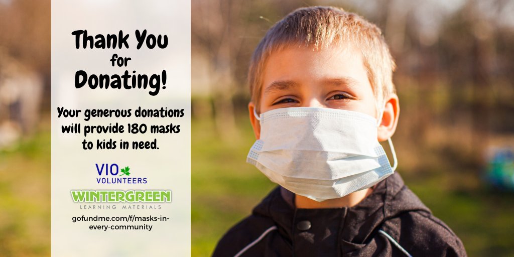 WintergreenLM's tweet photo. #ThankYou Solomon Tse, Roberta OβNeill, & Annette Piecuch for donating to this important cause! Your generous donations will provide 180 masks to Indigenous kids in need. Do you want to help too? Donate & Share Today! https://t.co/anzD68uFyx #MasksinEveryCommunity #WearaMask https://t.co/fPoKQBSNST
