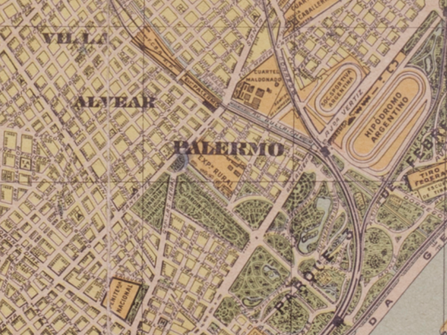 Palermo, cuya parte "original" coincide con el Parque 3 de Febrero (incluyendo la parte que ocupa la Sociedad Rural), se extendió tanto que absorbió cualquier cantidad de barrios y a su vez dio origen a otros nuevos. Villa Alvear luego fue Palermo Viejo y hoy le decimos Soho.