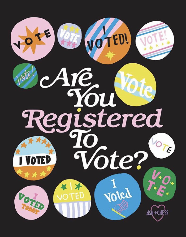 dietcig's tweet photo. It’s #NationalVoterRegistrationDay! Register to vote or verify your status with @headcountorg at https://t.co/uJJNt1RUDy  

graphics by @ashandchess 🌈 https://t.co/P4q7HFbAJJ