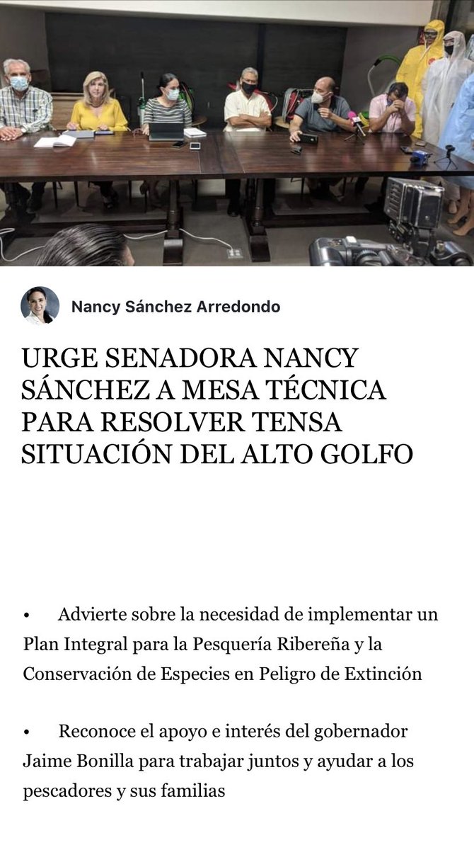 Convocamos de forma urgente a las autoridades federales para instalar una mesa técnica que transite a resolver la grave crisis económica y social de los pescadores del Alto Golfo de California. 
📰 bit.ly/35Z0TSY
