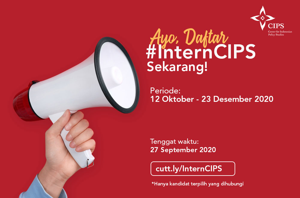 cips_id's tweet photo. Ingin tahu kerja #thinktank mulai dari penelitian sampai advokasi?
CIPS kembali membuka program magang #InternCIPS! Terbuka untuk usia 18-30 tahun yang tertarik dengan sektor kebijakan publik.
Pemagang terpilih akan bekerja dari rumah.
Daftar: https://t.co/RgY1EzPiZF https://t.co/OssChp2eK5
