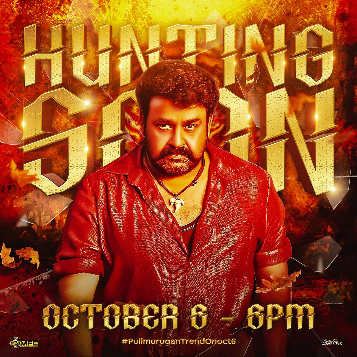MOHANLALFANZ's tweet photo. Here is the special Pre Tag Celebration CDP 🥳🥳

Get ready for #PulimuruganTrendOnOct6 😎🔥

@Mohanlal #Lalettan #Mohanlal #Drishyam2 @MarakkarMovie #Marakkar #TMF #TeamMohanlalFanz https://t.co/I9JlO5Ugwn
