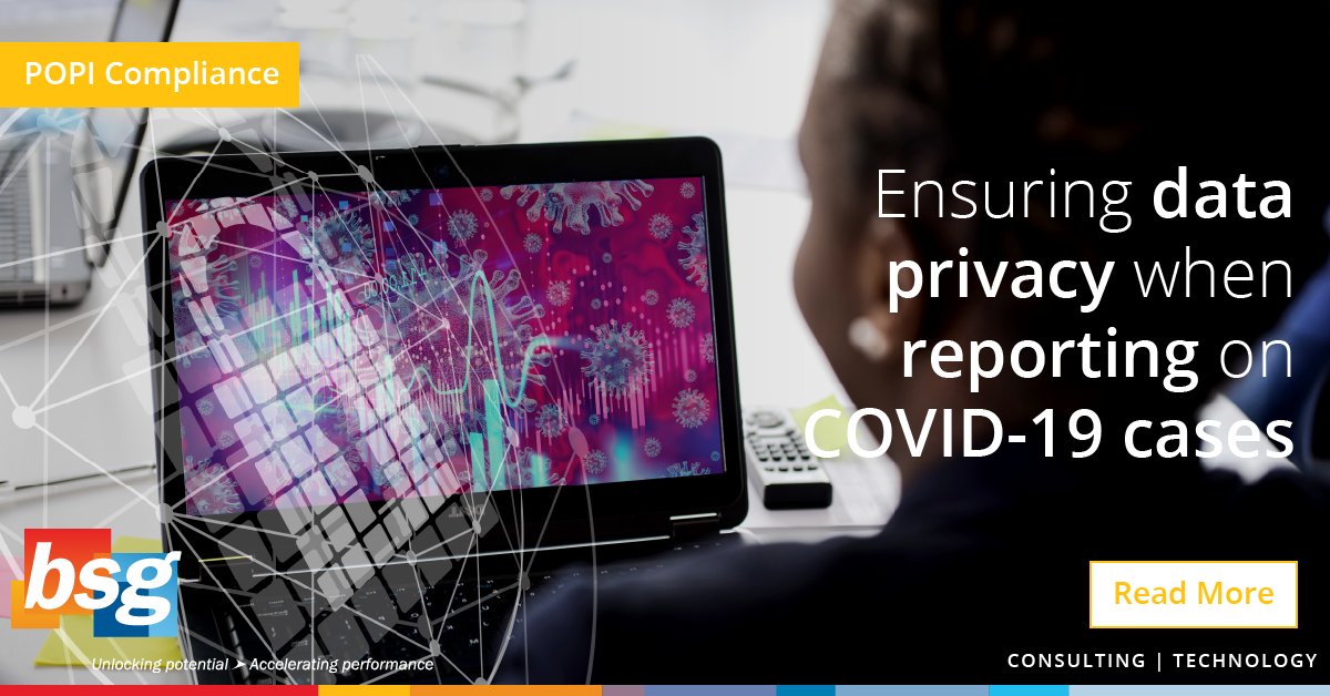 Government has issued a directive requiring employers to report positive COVID-19 cases. Managing this requirement while building trust with employees – without overstepping their rights to privacy, is tricky. 

We put together 3 steps to manage this . 
🔗 bsg.co.za/2020/09/data-p…