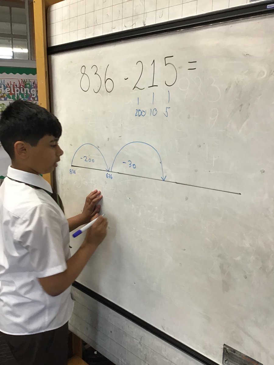 StBridesPS's tweet image. Primary 5b have been using the open number line strategy to subtract 3-digit numbers @Glasgowcounts #strategies #mathematicalmindset #developingunderstanding