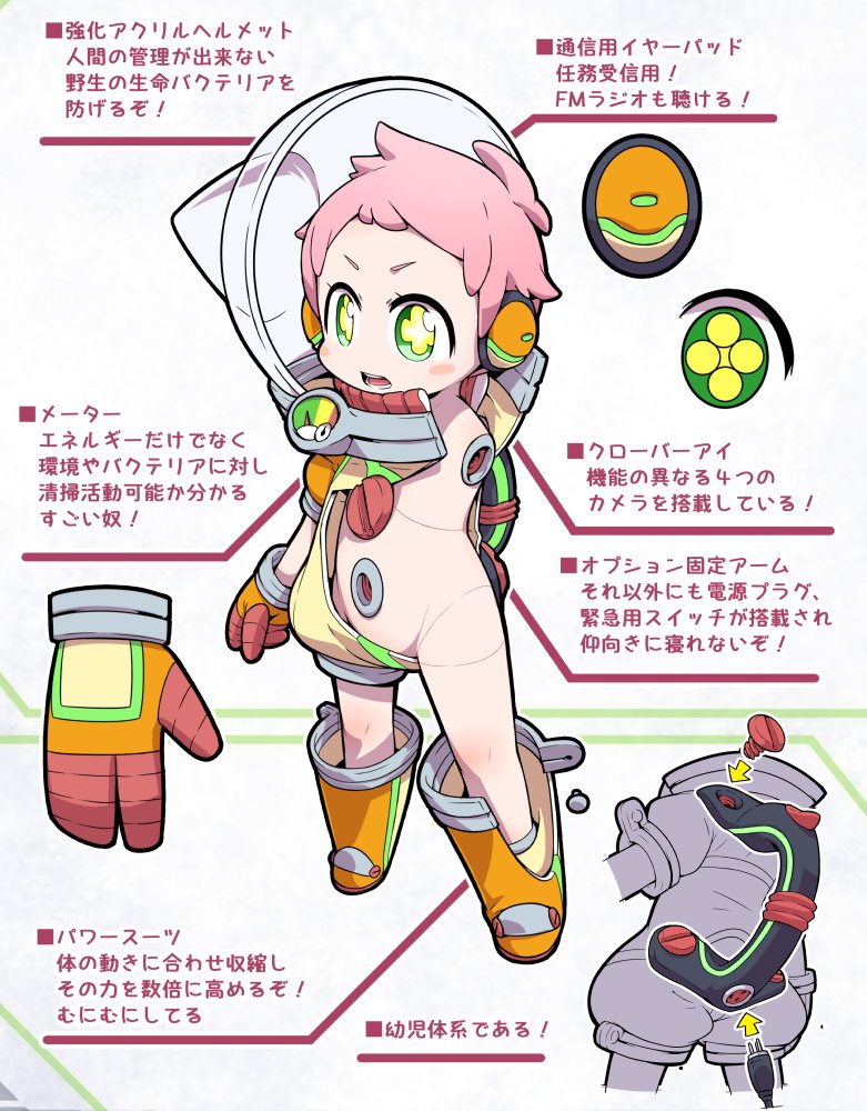 お掃除ロボットカナエちゃん。
生きるゴミに侵略された未来の世界で日々戦う自律型清掃兵器!という設定。清掃せよ! 