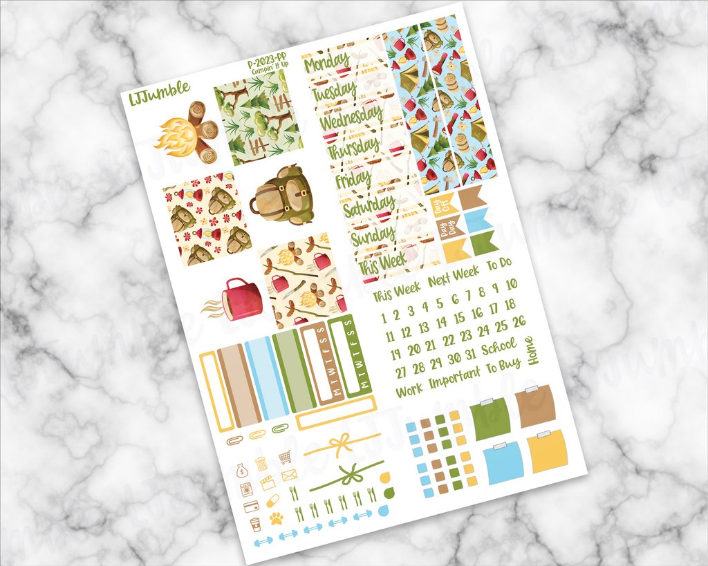 If you have a Hobo Weeks, Print Pression Weeks or and smaller format planner our Hobo & PP weeks kits are a perfect mix of decorative and functional. #StickerKits #Etsy #EtsyStore #LJJumble #PlannerStickers #PlannerOrganization #DecorativePlanning #HoboWeeks #PPWeeks #PlannerLove