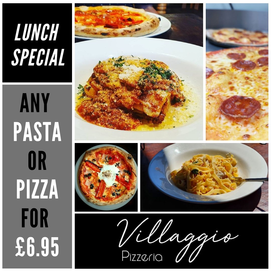 Get any pizza or pasta for only £6.95 between12-5pm, Tues through till Sat. Offer only valid in September. We’ve been creating pizza &amp; pasta perfection since 1986. Take a look at our full menu here: bit.ly/3diy5X3 🏴󠁧󠁢󠁷󠁬󠁳󠁿🇮🇹  🍕 😎   #tuesdayvibes #LoveItalianFood #ShopLocal
