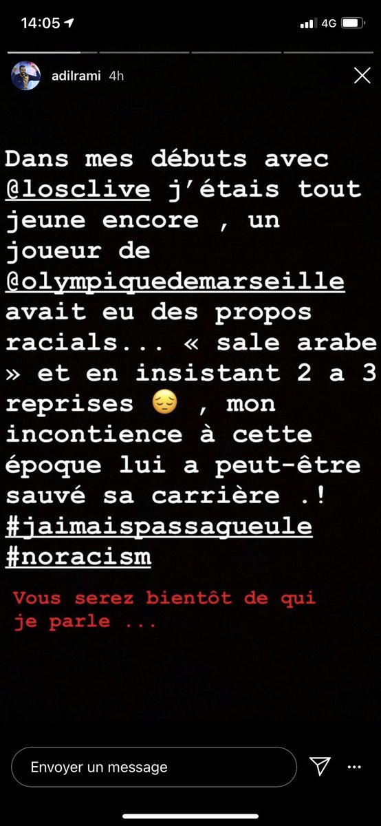 Adil Rami met de l’huile sur le feu et annonce sur son compte Instagram avoir été victime de propos racistes par un ancien joueur de l’OM.